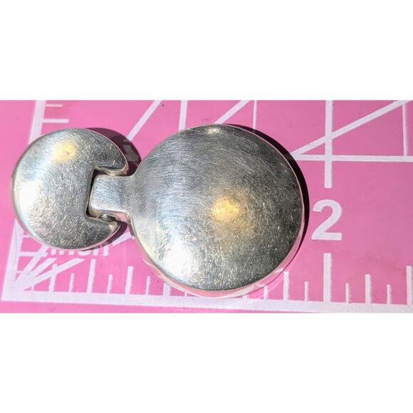 Vintage Taxco 925 Sterling Silver Round Doorknocker Pierced Earrings 27.22g - Picture 7 of 8